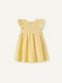 Cozy Cub Baby Girl Round Neck Floral Embroidery Short Sleeve Dress