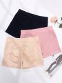 3pcs Solid Hollow Out Boyshorts