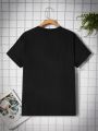 Men'S Casual Short Sleeve Round Neck T-Shirt With Text Graphic