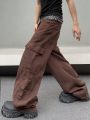 Manfinity StreetEZ Men's Solid Color Cargo Jeans Without Belt