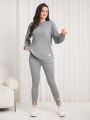 SHEIN Mulvari Round Neck Long Sleeve Top And Leggings Set