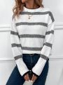 Women'S Striped Drop Shoulder Sweater