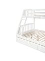 Twin Over Full Solid Construction Bunk Bed with Storage Staircase and 3 Drawers, Wood Bunk Beds Frame with Guardrails and Ladders, Can be Convertible into 2 Beds