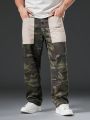 Men Plus Camo Print Straight Leg Jeans