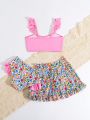 Young Girl 3pcs Swimsuit Set