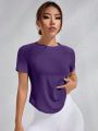 SHEIN Women's Drop Shoulder Short Sleeve Sport T-shirt