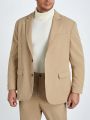 SHEIN Extended Sizes Men Plus Lapel Neck Single Breasted Blazer & Pants