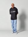 SUMWON Oversized Fit Suedette Tee With Front Print