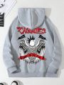 Men's Hooded Sweatshirt With Animal And Text Print