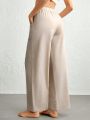 SHEIN Leisure Drawstring Waist Wide Leg Lounge Pants