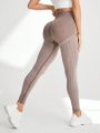 Yoga Basic Women's Vertical Striped Yoga Sports Leggings