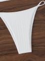 SHEIN Swim Basics Solid Color Halter-neck Swimsuit Set