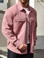 Men'S Plus Size Corduroy Flip Cover Design Shirt