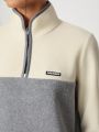 C MAREE Zipper Half Placket Contrast Color Fleece Sweatshirt