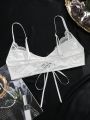 Plus Size Lace Bra With Knot Detail