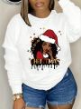 SHEIN Slayr Character Printed Warm Lined Long Sleeve Sweatshirt