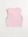 Girls' Diamond Pattern V-neck Sweater Vest