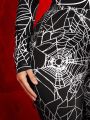 SHEIN SXY Spider Web Print Leggings