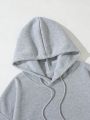 Men's Letter Print Drawstring Hooded Sweatshirt