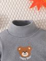 SHEIN Baby Boy 3pcs Bear Print Turtleneck Tee