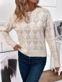 Women's Hollow Knitted Drop Shoulder Sweater