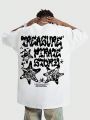 ROMWE Street Life Men's Letter & Skull Print Short Sleeve T-shirt