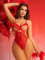 Classic Sexy Women'S Sexy Lace Splicing Bodysuit Lingerie (Valentine'S Day Themed)