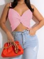 SHEIN Slayr Solid Color Twist Front Cami Top