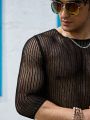 Men'S Solid Color Short Sleeve Hollow Knitwear