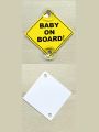 1set 'baby On Board' Car Warning Sign Sticker With 1 Suction Cup For Baby's Safety And Potential Hazards Caution (random Dispatch)
