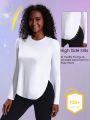 SHEIN Leisure Sun Protection Cooling Sports Long Sleeve T-Shirt