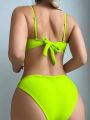 SHEIN Swim Vcay Pleated Detail Bikini Swimsuit Set