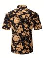 Men'S Floral Print Short Sleeve Shirt