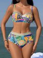 SHEIN Swim BohoFeel Women's Floral Print Swimwear Set