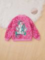 SHEIN Young Girl Unicorn Print Bomber Jacket