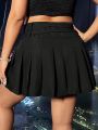 SHEIN ICON Plus Size Heart Shaped Ring Decoration Pleated Skirt