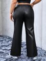 SHEIN Coolane Plus Size High Waisted Flared Pants