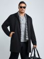 SHEIN Extended Sizes Men Plus Solid Button Front Coat