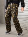 SHEIN Teen Boy Camo Print Drawstring Waist Pants