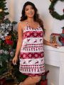 Plus Christmas Print Cami Nightdress