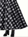 Women's Plus Size Casual Plaid Skirt
