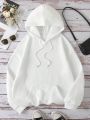 Women's Character Patterned Drawstring Hooded Oversized Fleece Hoodie