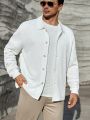 SHEIN Men Plus Solid Button Front Shacket