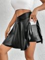 SHEIN Essnce Wrap Waist Skorts With Mobile Phone Pocket