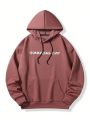 Manfinity Hypemode Men's Hooded Sweatshirt With Letter Print And Drawstring