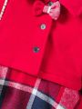 Girls' (Little) Plaid Dress And Jacket 2pcs/Set