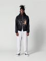 SUMWON Men's 3d Digital Print Zip-up Hooded Casual Sweatshirt