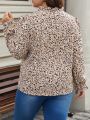 SHEIN Frenchy Plus Size All-over Printed Notched Collar Shirt