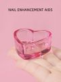 1pc Multifunctional Mini Pink Heart Shaped Wash Cup, Paint Mixing Cup, Crystal Glass