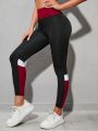 Yoga Basic Tri-Panel Yoga Leggings M-shaped Seam Booty Sculpt Tummy Control Gym Tights With Wide Waistband